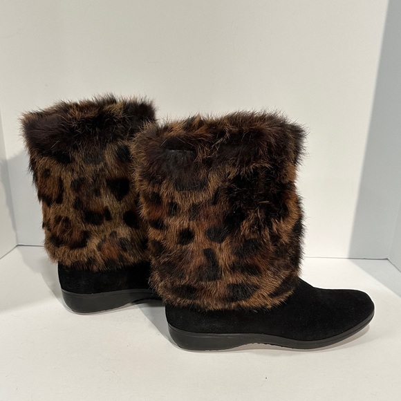 Stuart Weitzman Shoes - Leopard Print Fur Boots